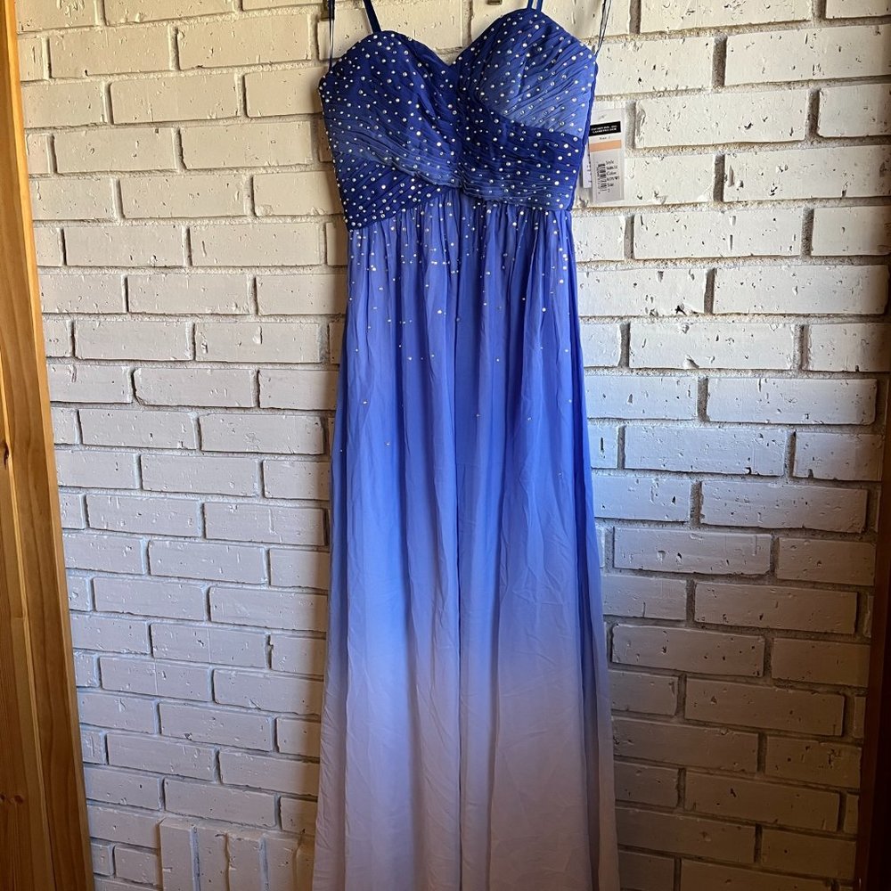 Cachet Ombre Strapless Chiffon Gown